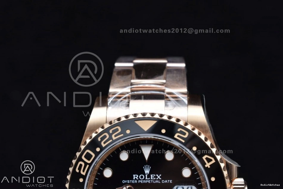 SS 864 ARF Edition II 1:1 CHS GMT Master New RG on SH3285 Bracelet 126715 CHNR 904L WrinkleFree Best 0325